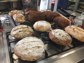 Student Banana, Olive/Cheese & No Knead bread